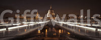 Midnight St Pauls Cathedral and Bridge View Wall Mural