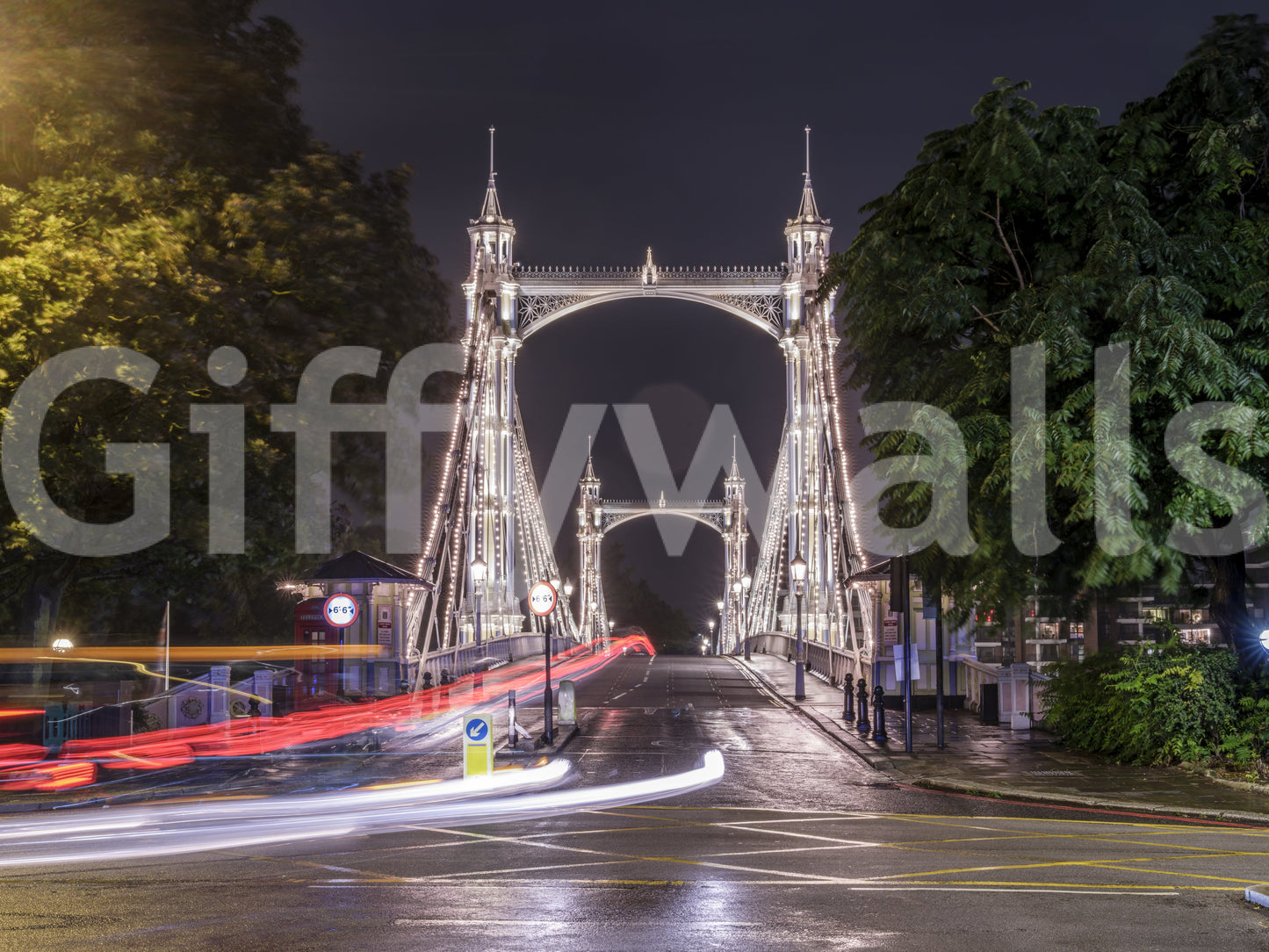 Metropolitan Bridge Light Trails-muurschildering