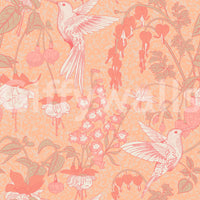 Kolibri- und Fuchsiengarten-Tapete