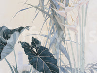 Roligt tropisk botanisk illustrationsvægmaleri
