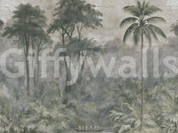 Botanisches Landschafts-Wandbild „Nebliger Fluss“