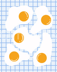 Fresque murale de petit-déjeuner avec œuf au plat