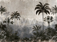 Vintage-Palmenhain-Nebel-Wandbild