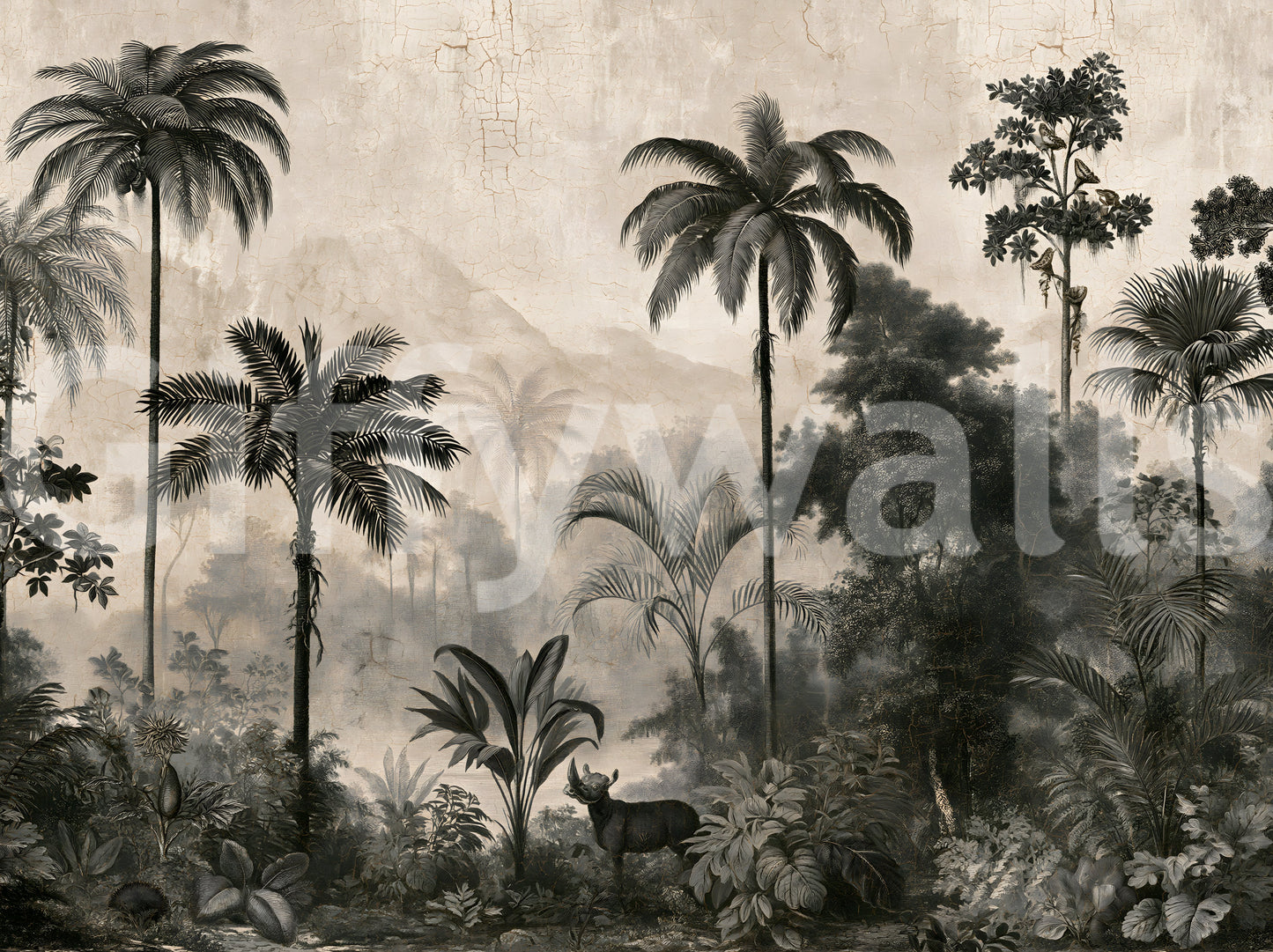 Monochromes Wandbild „Tropische Expedition“