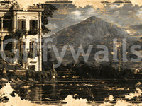 Sepiaton-Lakeside-Villa-Heritage-Wandbild