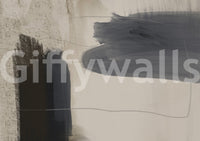 Murale da parete astratto blu-grigio “Brushed Silence”