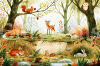 Fresque murale illustrée d’amis enchanteurs de la forêt