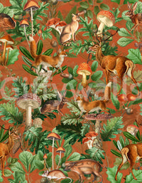 Papel de parede da coleção botânica vintage da floresta⁠