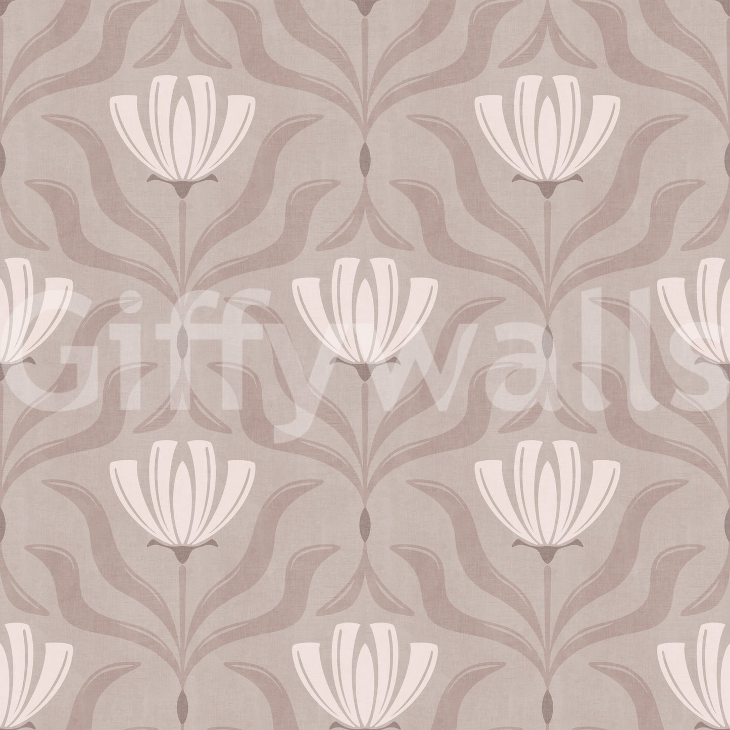 Papier peint botanique floral minimaliste taupe⁠