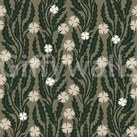 Botanische Illustration einer Waldwiese als Tapete