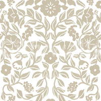 Minimalistisk beige botanisk skissetapet