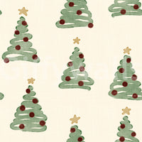 Papier peint minimaliste à motifs d’arbres de Noël forestiers dispersés
