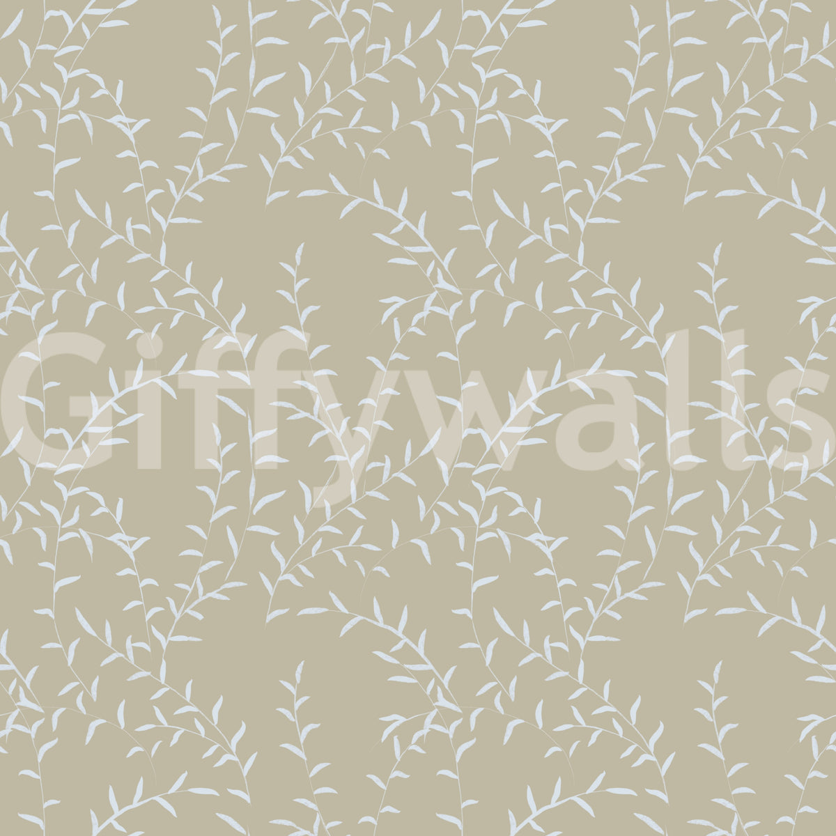 Papier peint botanique tissé avec motif de rameaux de saule