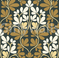 Golden Foliage Damask Wallpaper⁠