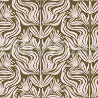 Olive and Blush Organic Abstract Botanical Pattern Wallpaper⁠