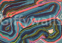 Mural de pared abstracto con flujo y remolinos de resina