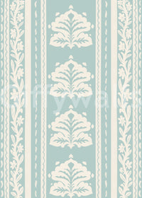 Minimalist Botanical Stripe in Blue Wallpaper⁠