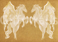 Rustikales Wandbild mit mythologischem Pegasus-Muster