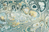 Motif abstrait fluide effet marbre turquoise et doré