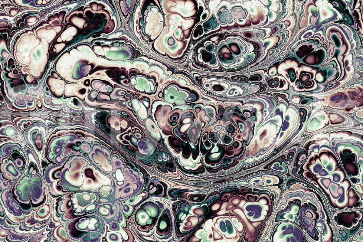 Papier peint panoramique mural Mystic Marble à motif abstrait de fluides organiques