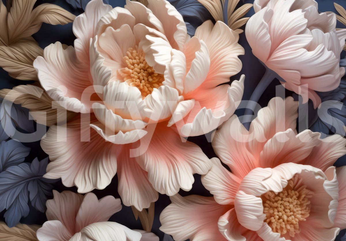 Wandbild „Soft Blush Peony Petals in Bloom“