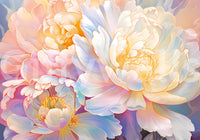 Fototapet mural cu flori de bujor pastelat, eteric