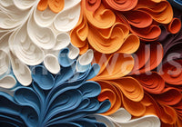 Papier peint panoramique mural artistique aux vagues tourbillonnantes et vibrantes