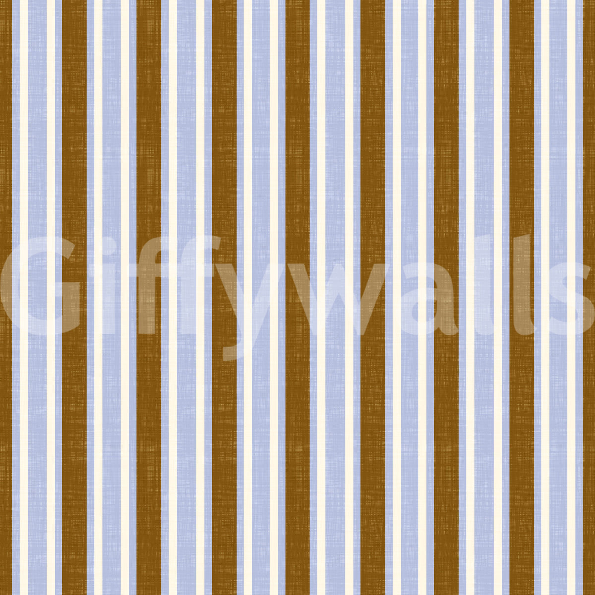 Papier peint à rayures verticales façon lin Ivy League - lilas, moutarde et crème