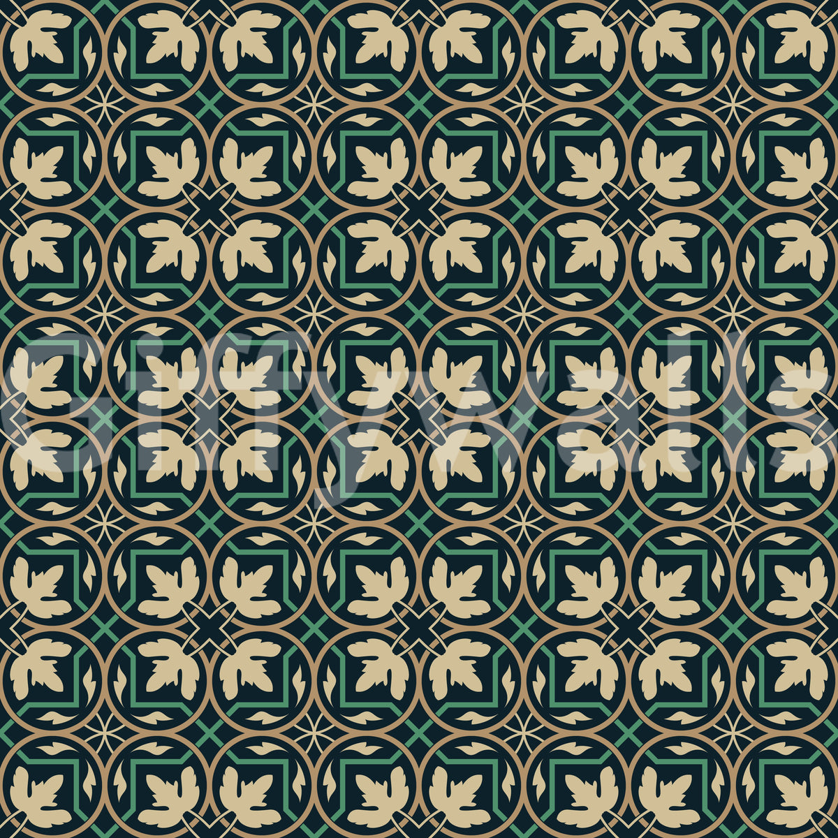 Midnatsbotanisk geometrisk gittertapet