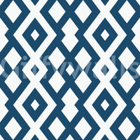 Papier peint à maillage de losanges bleu et blanc minimaliste