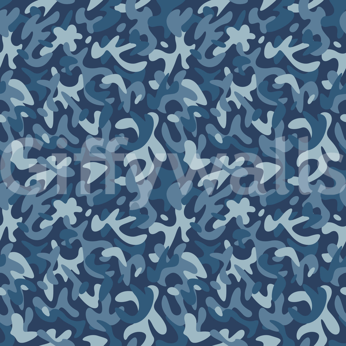 Papier peint à motif camouflage bleu marine nuit