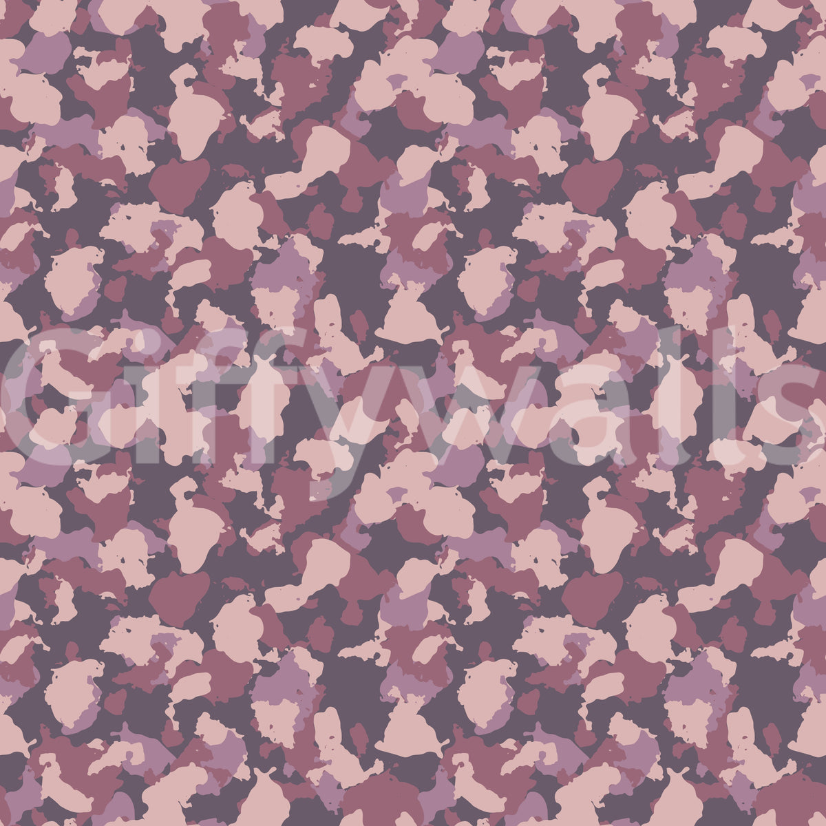 Papier peint Motif camouflage rose poudré
