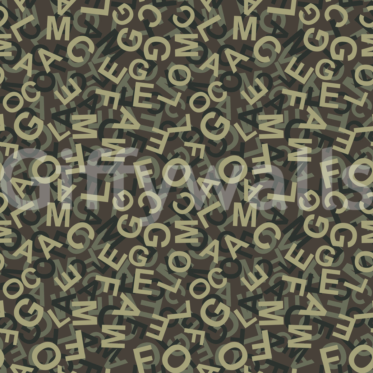 Abstrakte Alphabet-Tarnmuster-Tapete