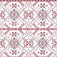 Kansanperinteen geometrinen ristipistokuvioinen tapetti
