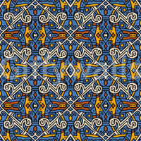 Papier peint Motif de carreaux en mosaïque tribale