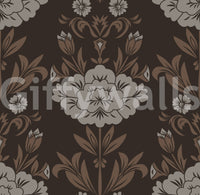 Papel tapiz con motivo floral damasco Choco⁠