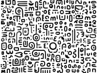 Minimalistisches schwarz-weißes Doodle-Kunst-Wandbild
