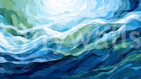 Abstraktes Wandbild „Ätherischer azurblauer Fluss“