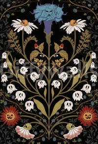 Papel tapiz Spectral Bloom and Ghostly Foliage