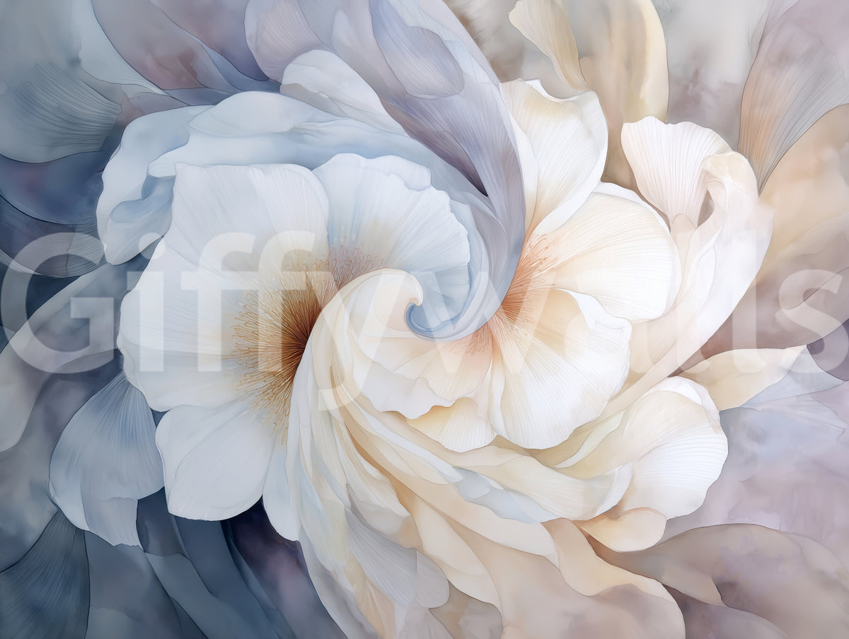 Blomstret Yin Yang-ro og -harmoni-veggmaleri