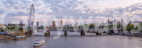 Thames-skumring - arkitektonisk horisont-vægmaleri