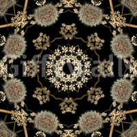 Carta da parati Midnight Meadow con flora radiale