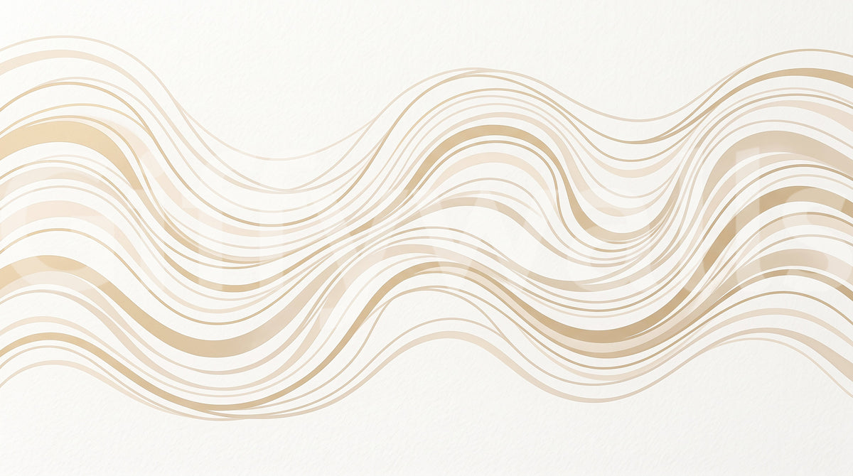 Murale da parete con linee ondulate fluide color crema e beige