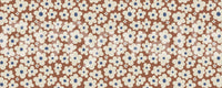 Papier peint panoramique à motif floral rétro crème et rouille