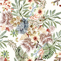 Tapet med illustration af vilde blomster fra en rustik eng