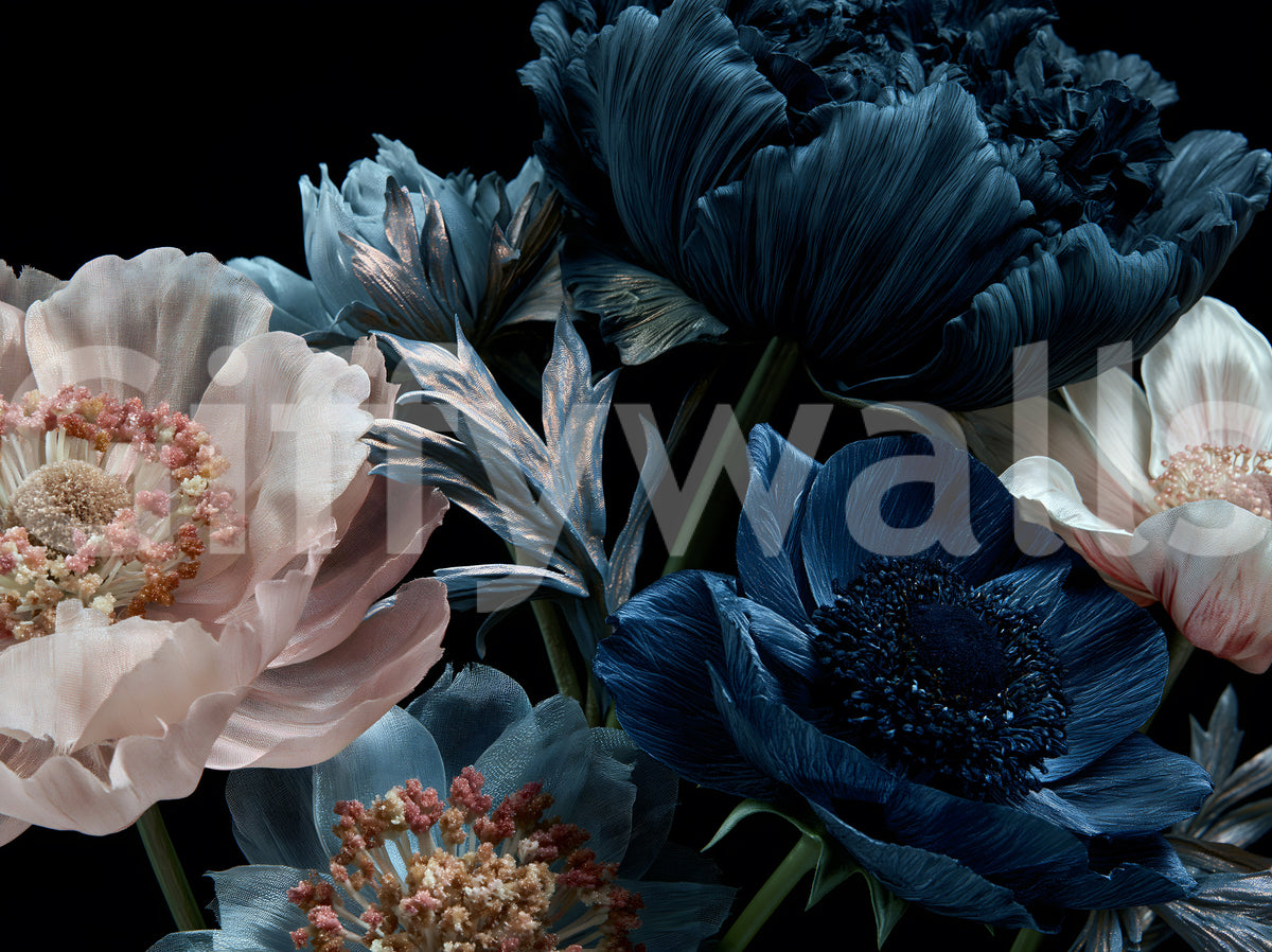 Papier peint panoramique Bouquet de pivoines de minuit