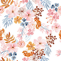 Verspielte Blush- und Kupfer-Blumentapete