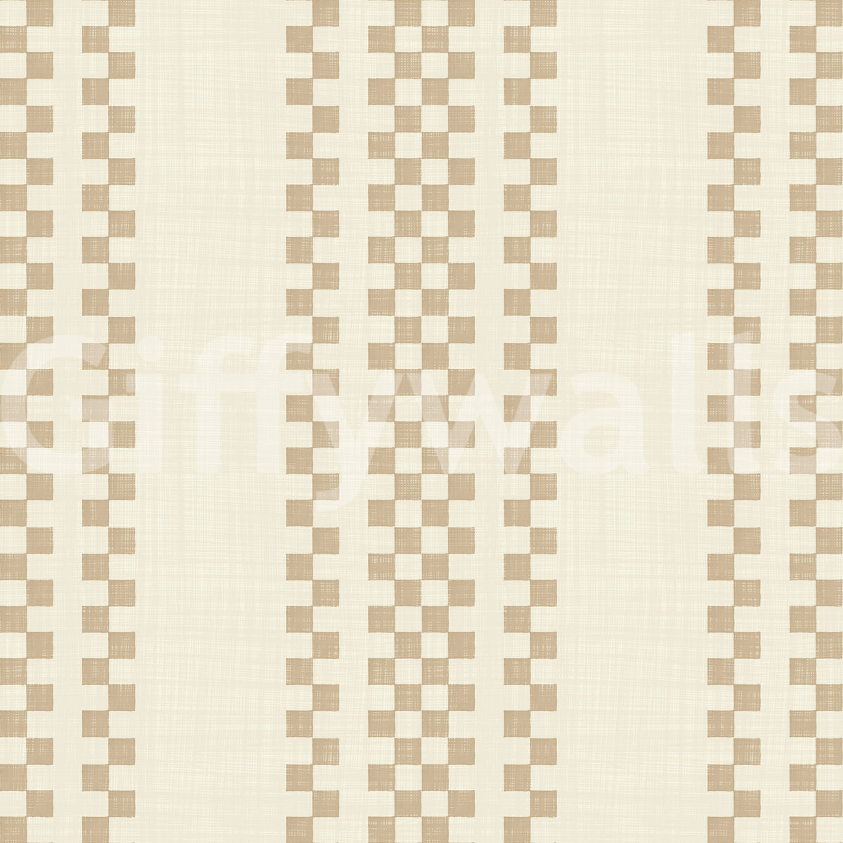 Ternede striber med ticking - beige tapet