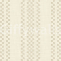 Karierte Ticking-Streifen - cremefarbene Tapete