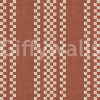 Tapeta ścienna płócienna Ticking Checker Stripes - terakota
